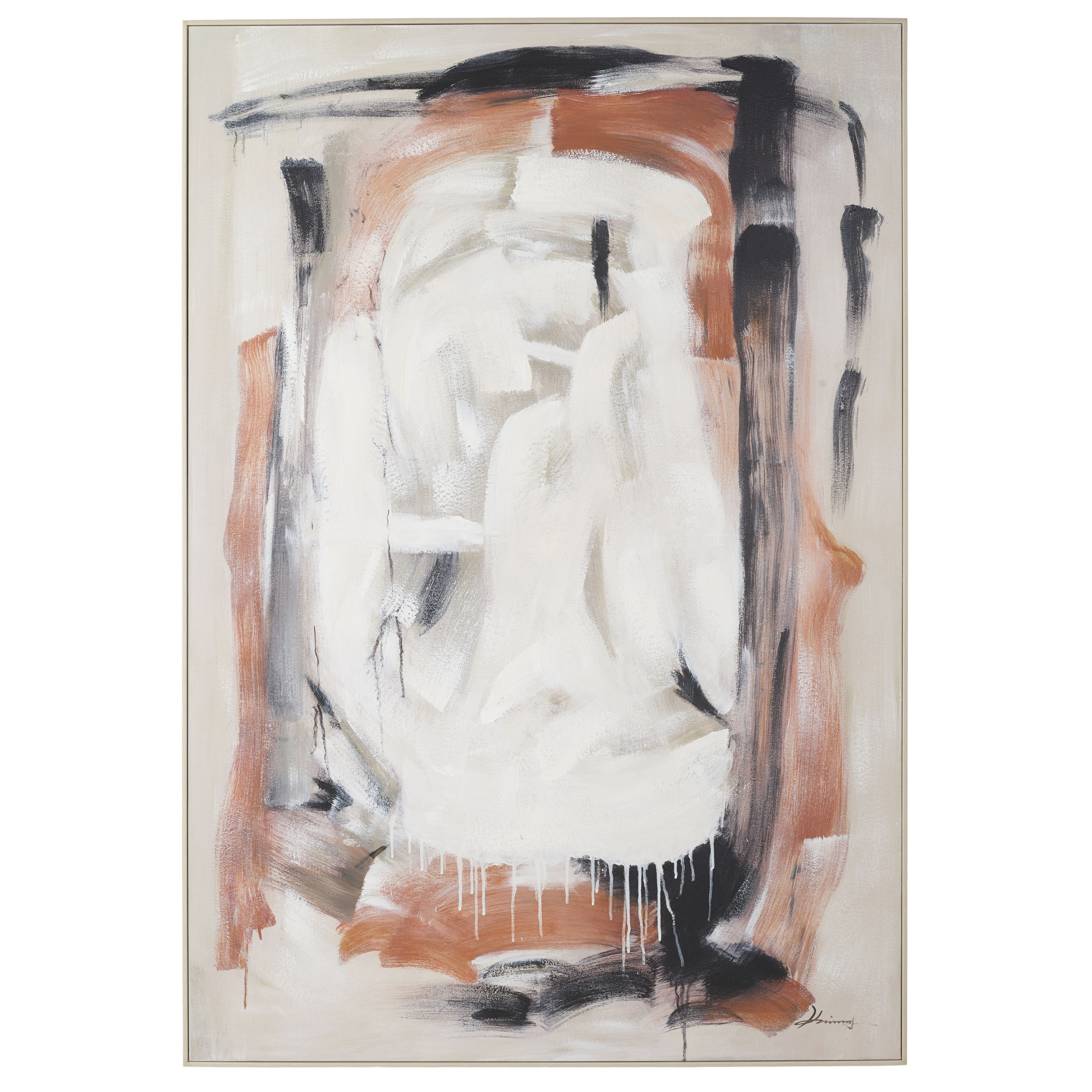 Bild handgemalt Abstract in beige II