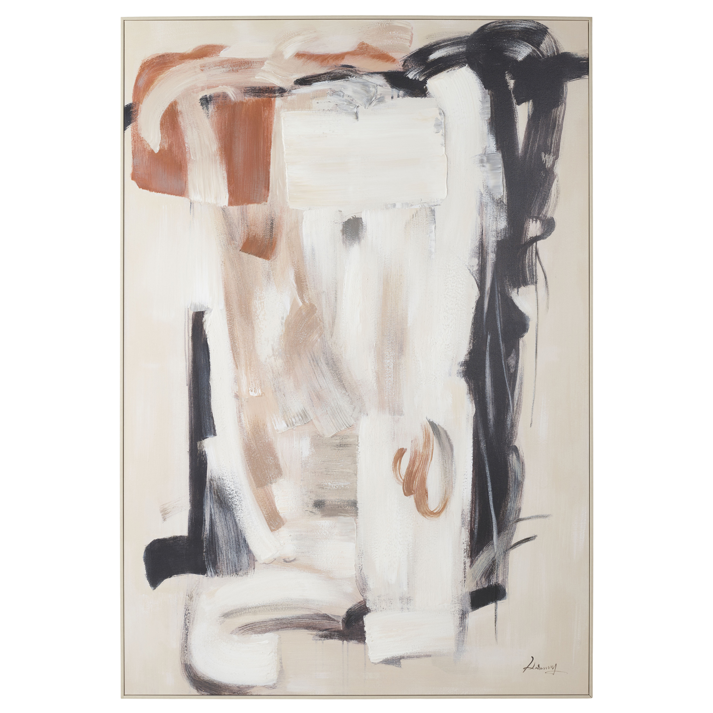 Bild handgemalt Abstract in beige I