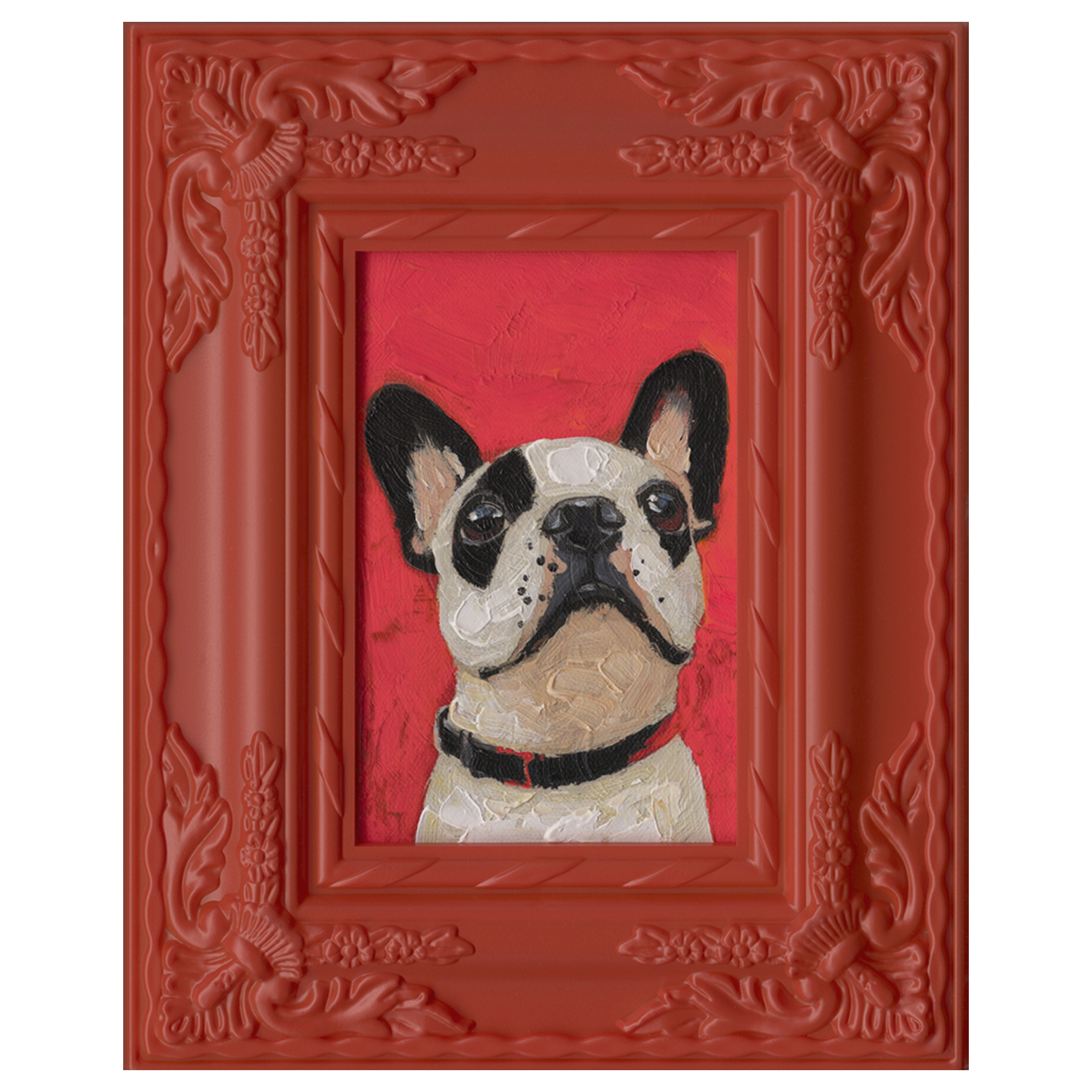Bild handgemalt Orange Bulldog I